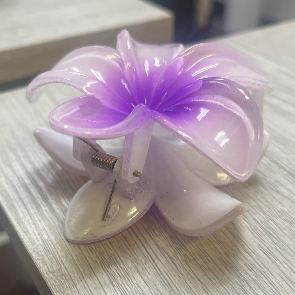 Pink and Purple Flower Hair Clip